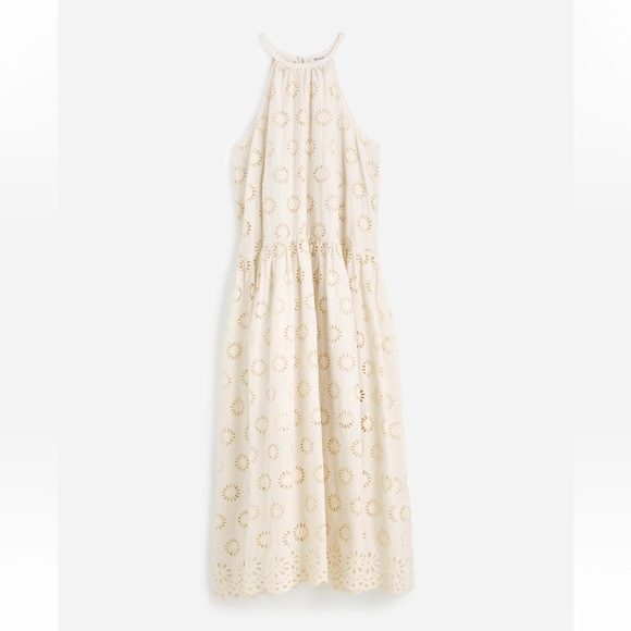 Madewell Aubriella Dress Embroidered Drop-Waist Maxi Dress Floral Eyelet XS NEW - Picture 6 of 14